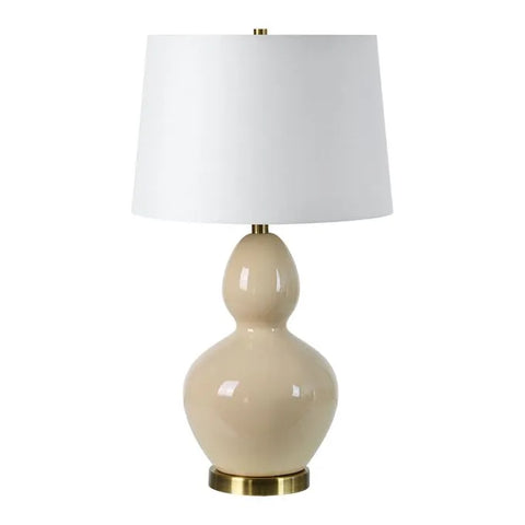 Ivory Crackle Table Lamp, Pairs