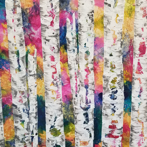 Joyful Birches Original Acrylic Painting