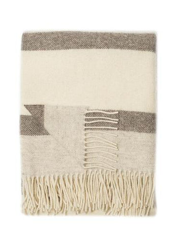 Kensington Throw in  Brown, Beige and Ivory stripes