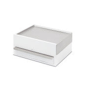 Stowit Mini Storage Box White and Nickel