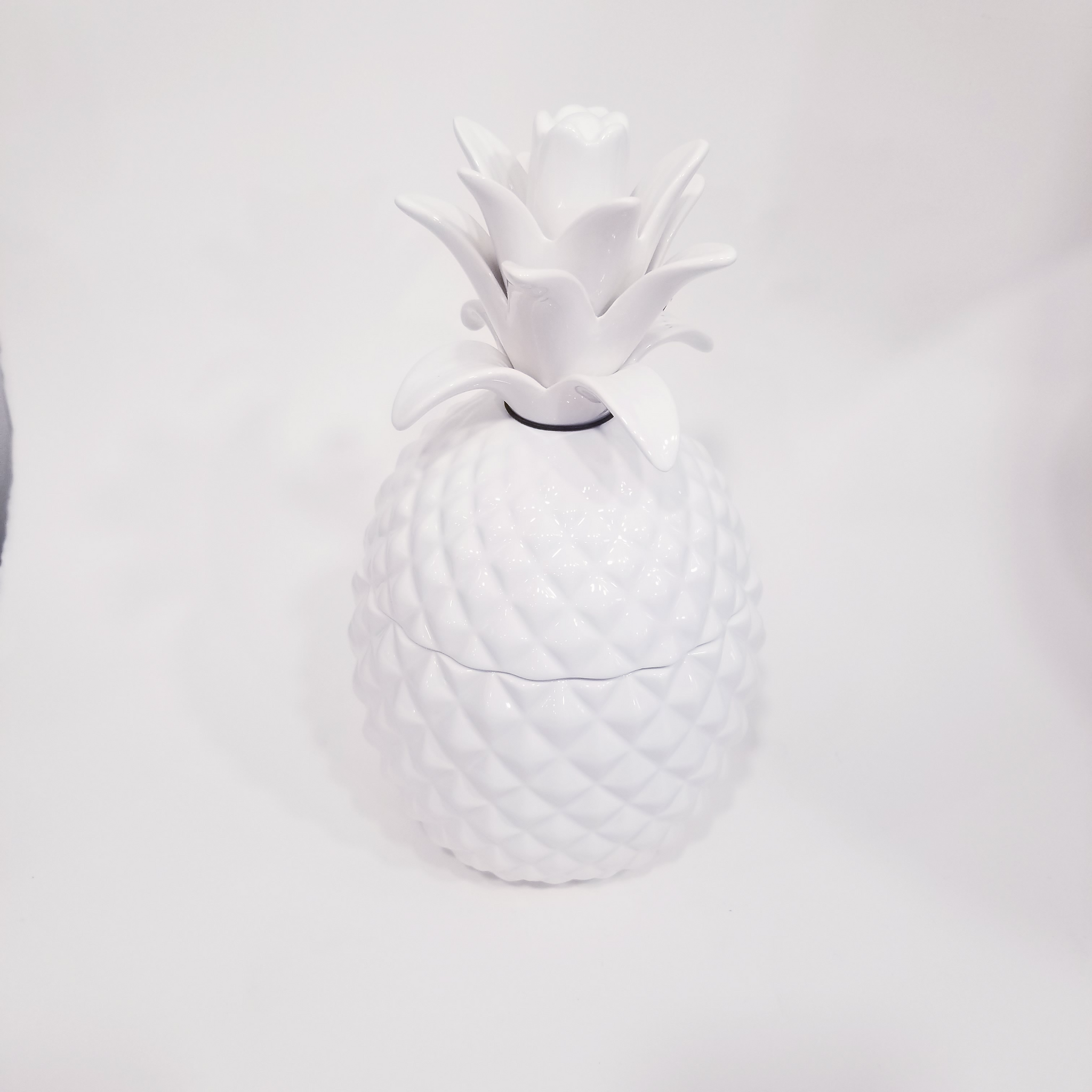 White Ceramic Pineapple Cannister
