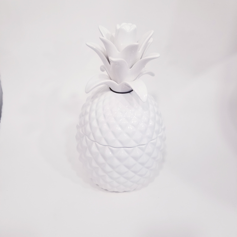 White Ceramic Pineapple Cannister