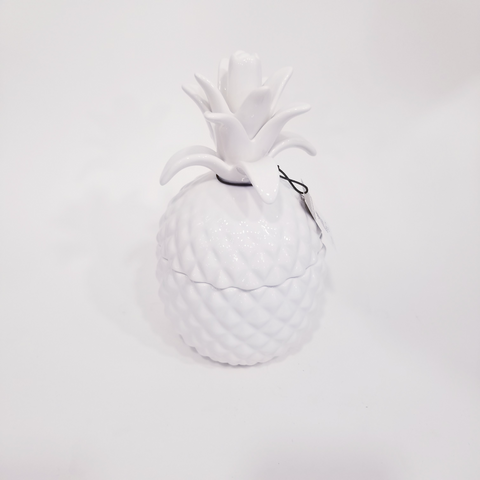 White Ceramic Pineapple Canister
