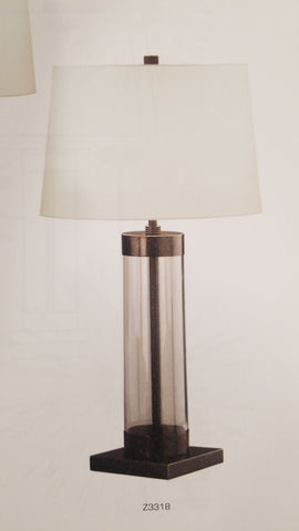 Bronze and Glass Column Lamp